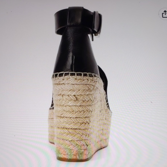 Marc Fisher Adalyn Espadrille Wedge Sandal in Black Suede and Leather - Picture 4 of 13